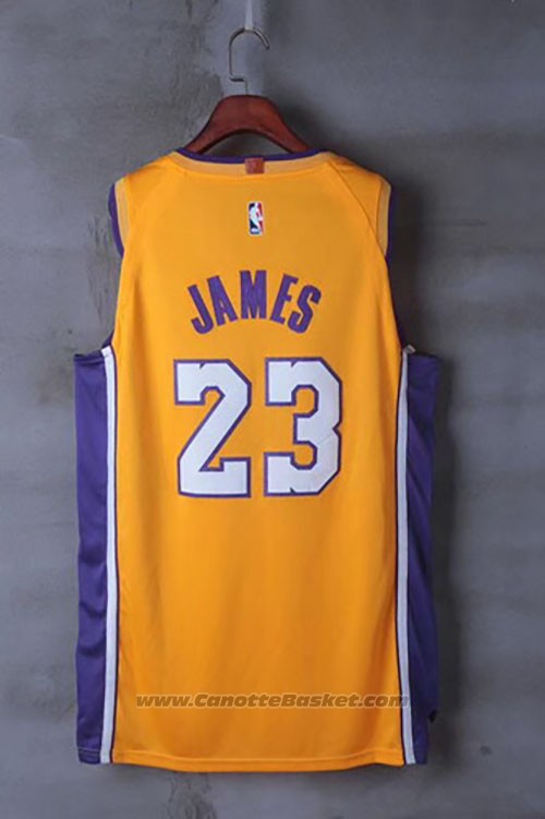 Maglia Los Angeles Lakers Lebron James #23 Icon 2017-18 Giallo